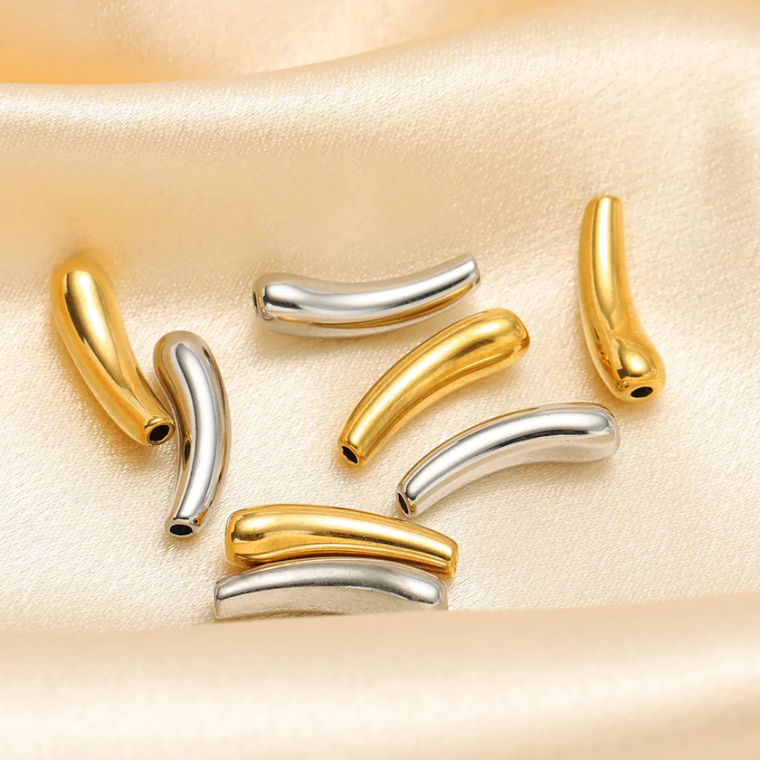 Stainless Steel Curvy Pendant Charm - 1 Piece