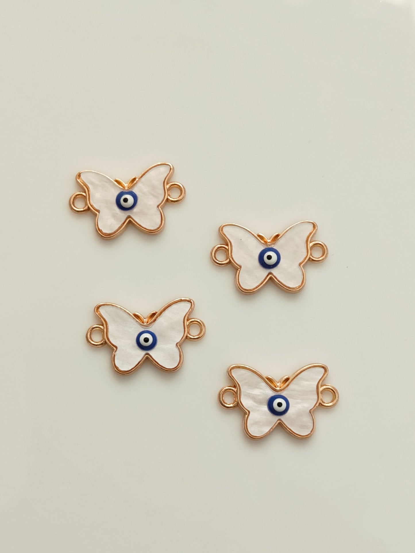 Butterfly Evil Eye Enamel Connector Charm - 1 Piece