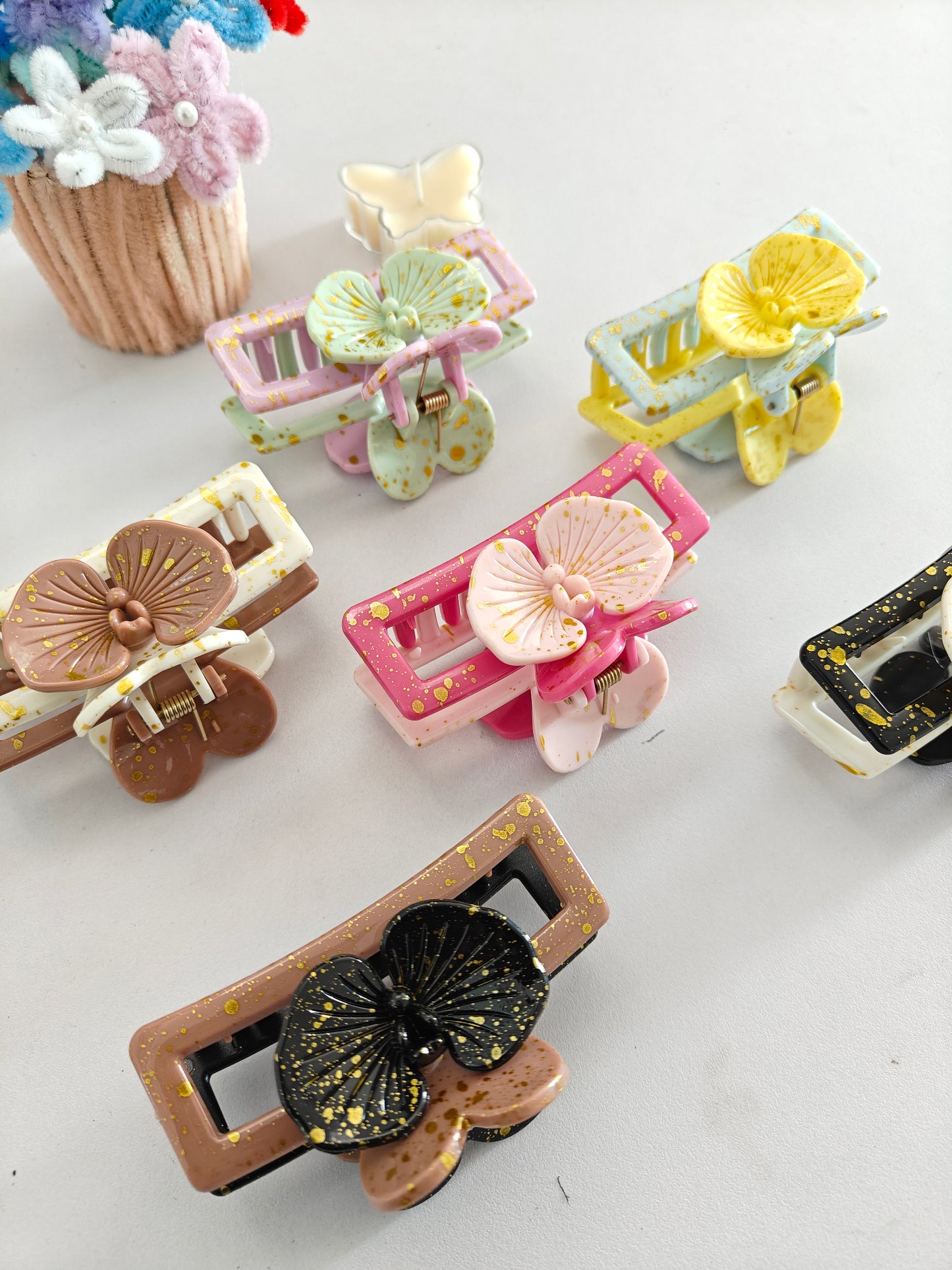 Dual Shade Orchid Claw Clips