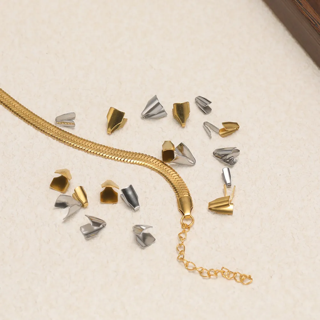 Flat Snake Link Connector SS 18k Gold PVD Plated - 1 Piece