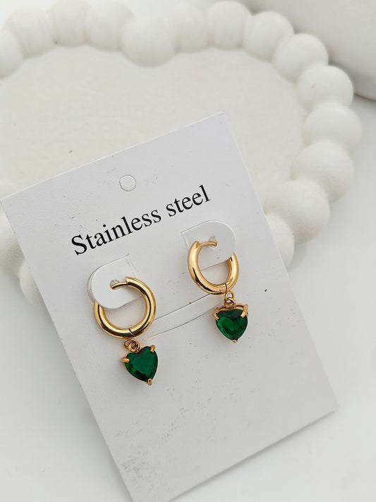 Aurora Emerald Hoops