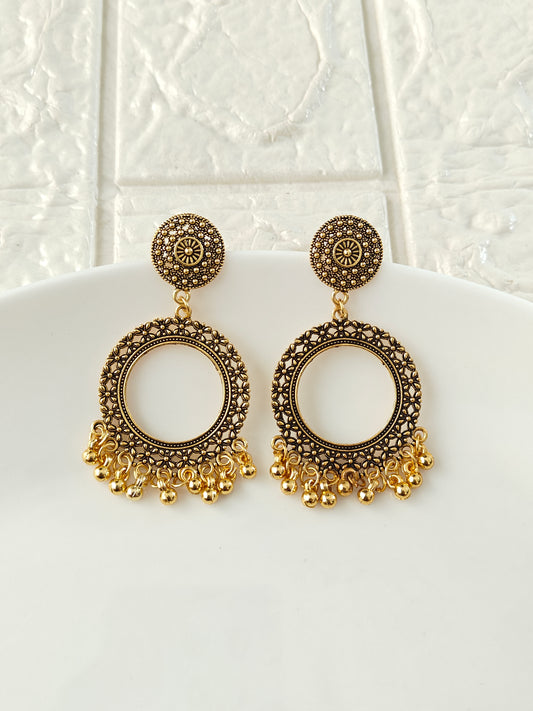 Gold Round 22mm Jhumka Base - 1 Pair