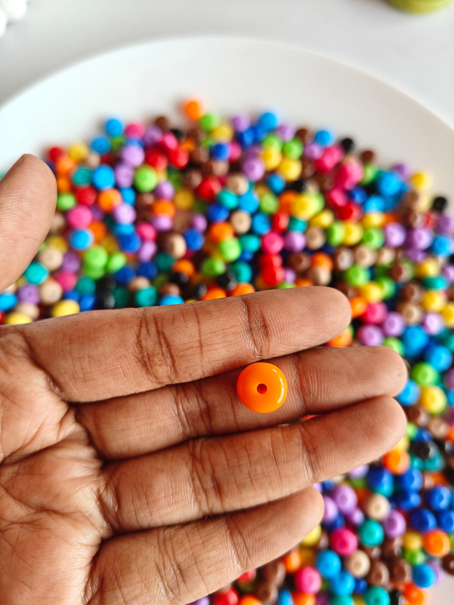 Acrylic Multicolor Round Spacer Beads - 20g
