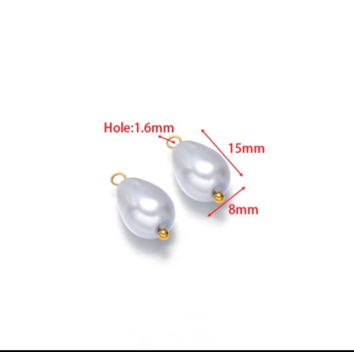 Purple Drop Pearl Charm - 1 Piece