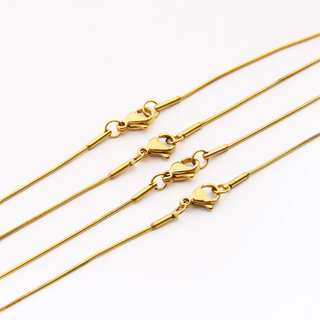 Snake Chain 18k Gold PVD Plated - 1 Piece