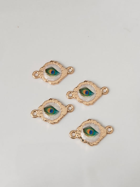 Diamond Feather Connector Charm - 1 Piece
