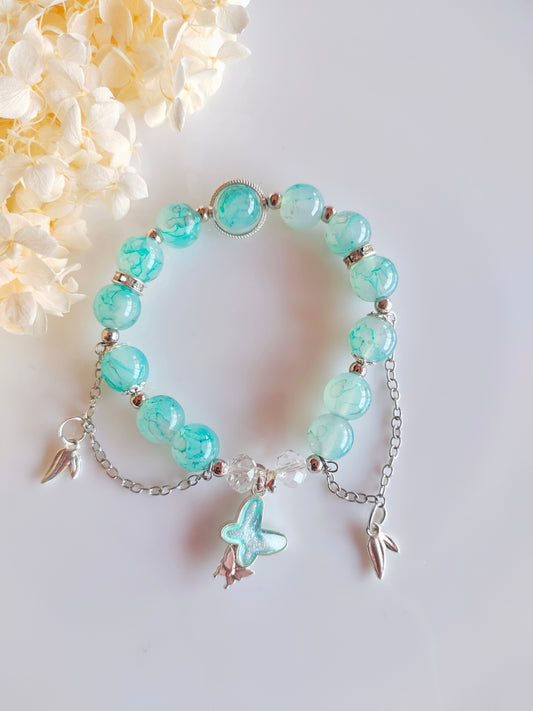 Elara Butterfly Charm Bracelet - Blue