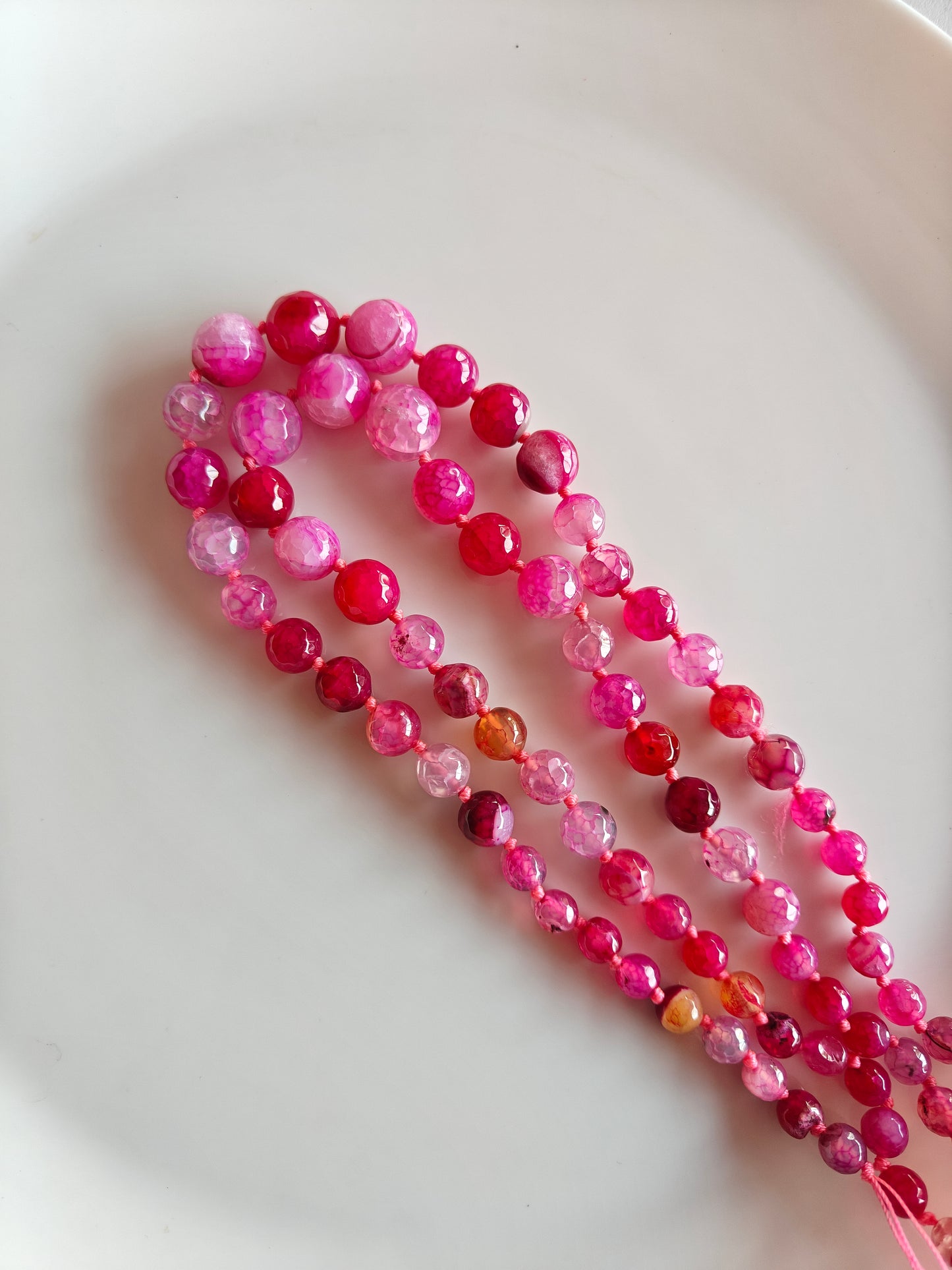 Dark Pink Multi size Beads - 1 String