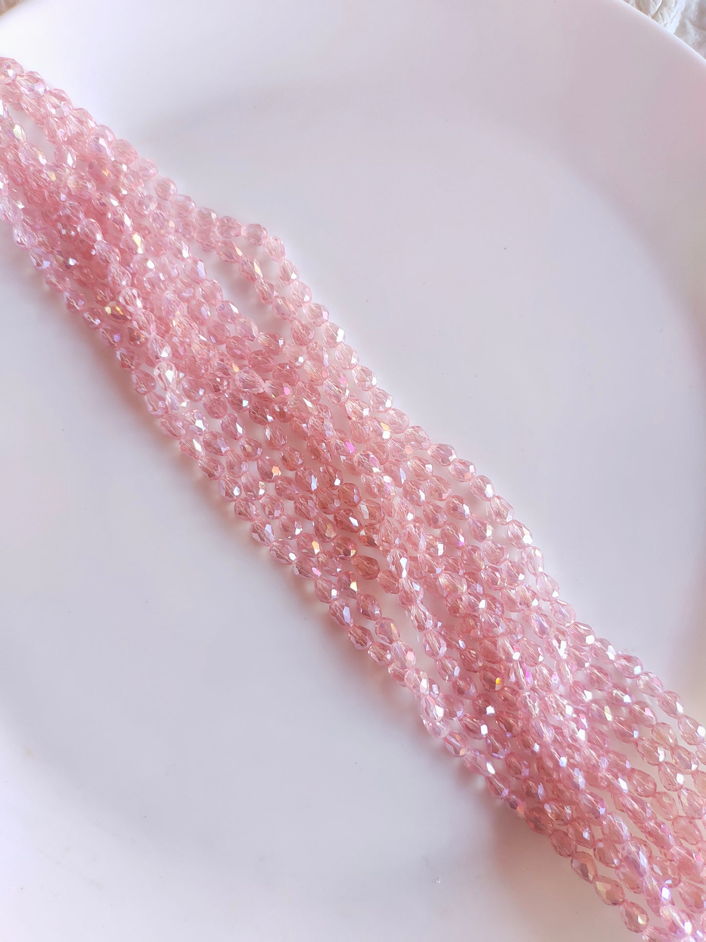 Drop 8*5mm Crystal Beads Blush Pink