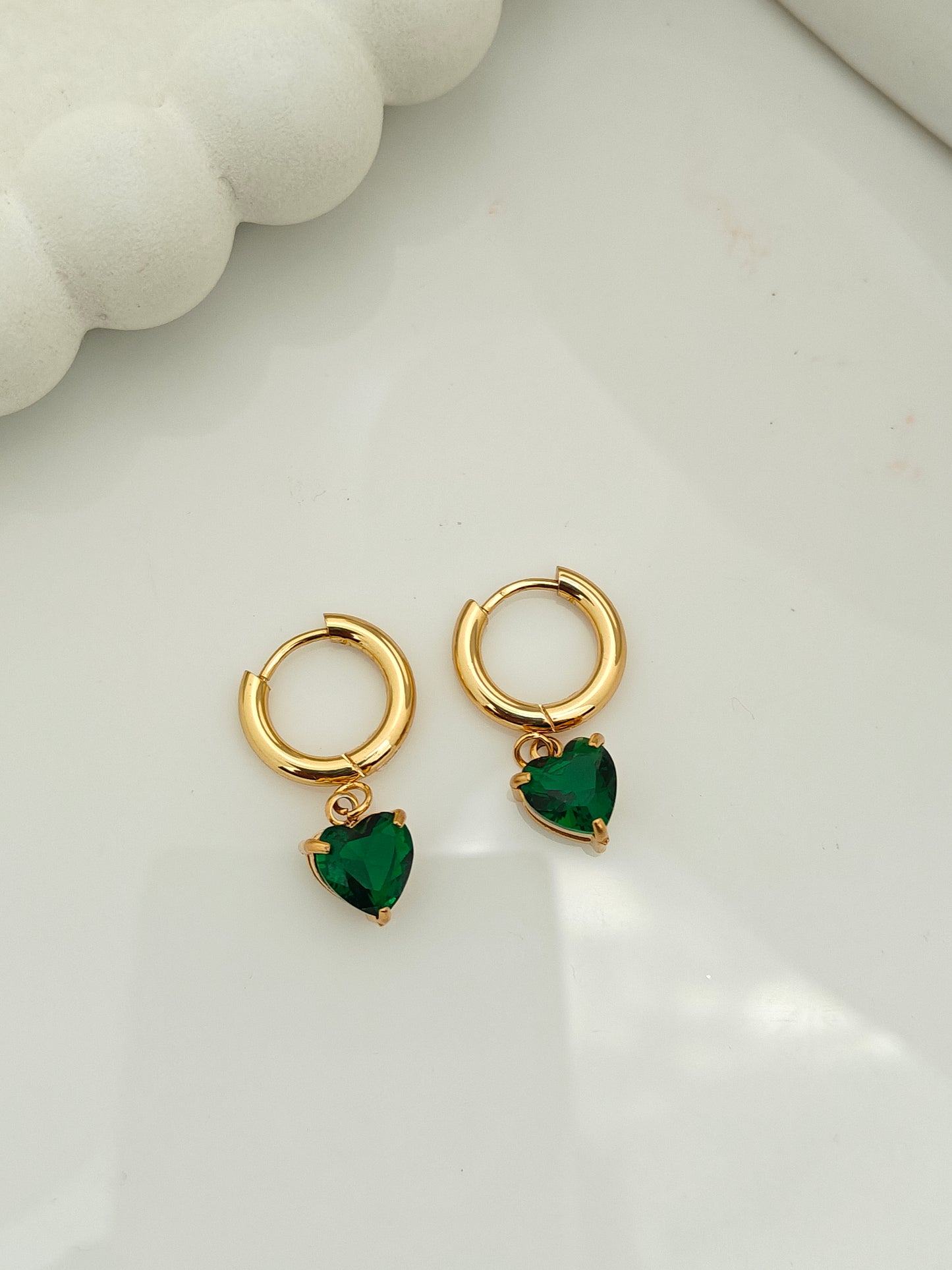 Aurora Emerald Hoops