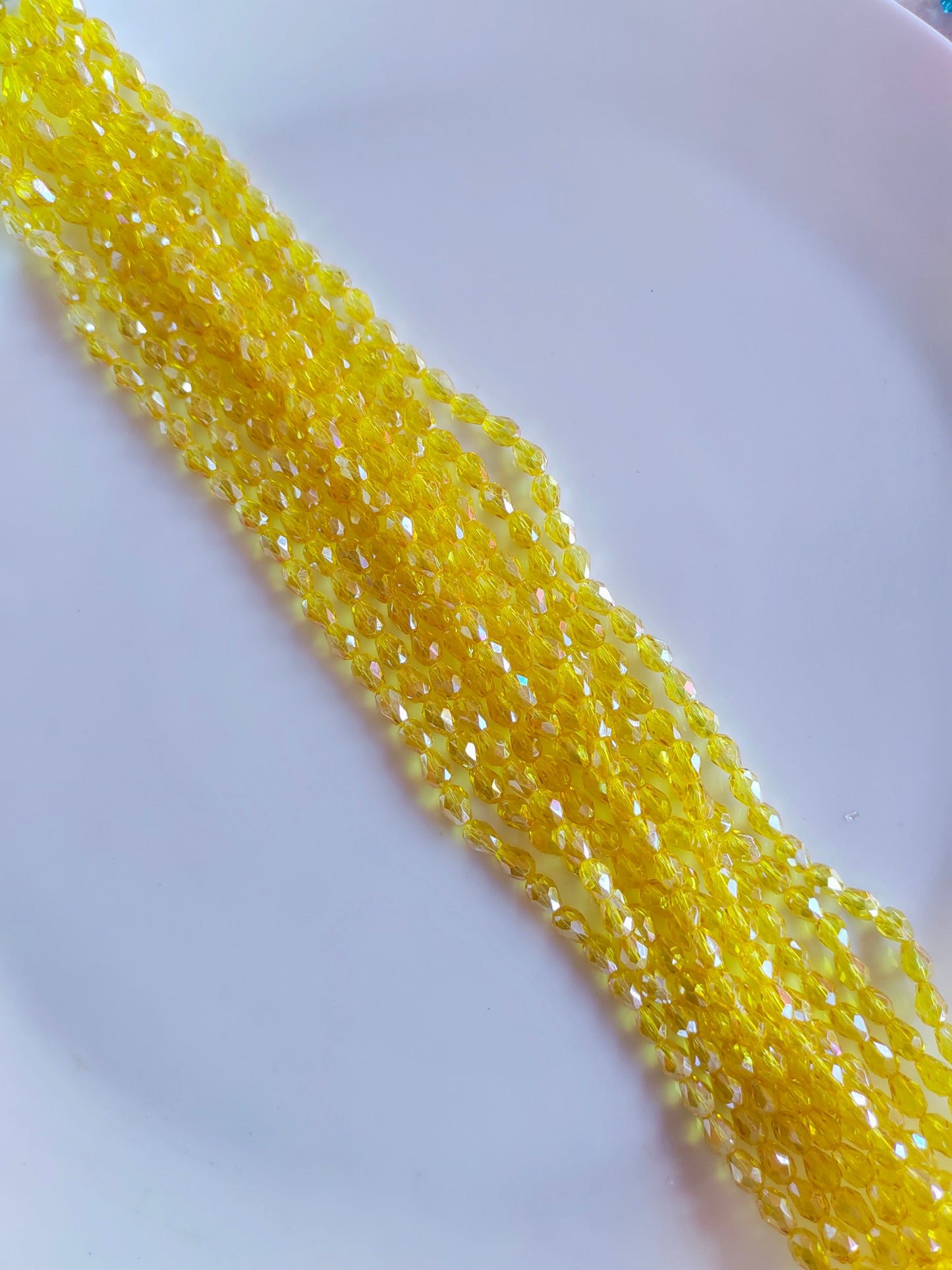 Drop 8*5mm Crystal Beads Yellow