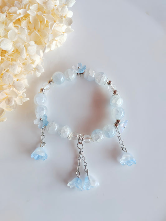 Floral Grace Bracelet - Ice Blue