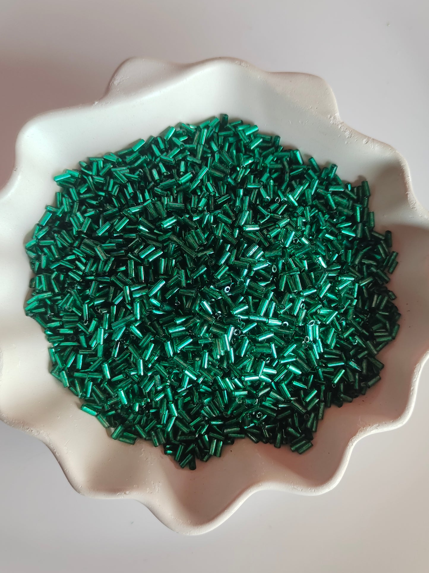 Bottle Green Tube Seed Beads 10g