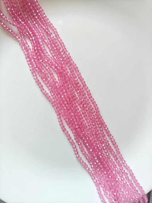 4mm Crystal Beads Dark Pink