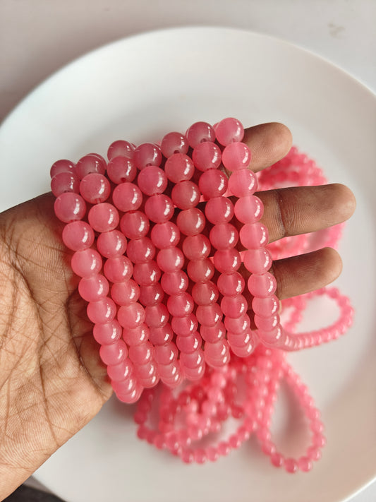 Jelly Beads 8mm Dark Pink - approx. 100 beads